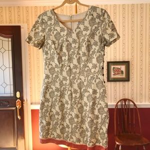 Floral Sheath Dress Lined Short Sleeve CDC 12